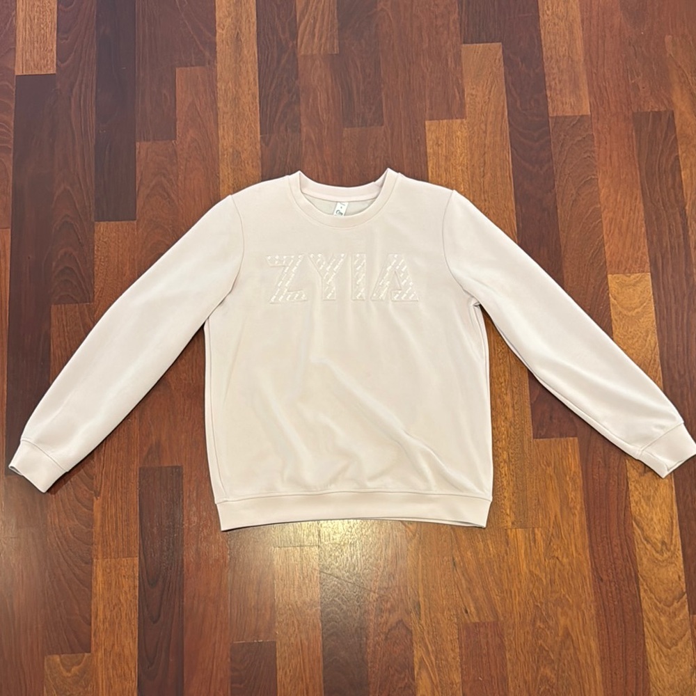 ZYIA Light Pink/ Cream Sweatshirt with Logo